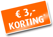 ¤ 3,- korting