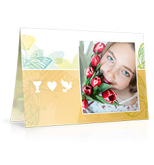 Design Folding Card long fold M - set of 10 (double side print, standard paper glossy)