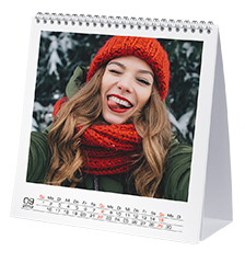 Free-standing Desk Calendar Large (square, premium paper matt)