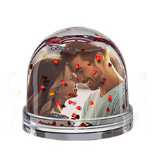 Photo glitter globe with hearts