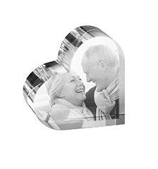 Freestanding crystal photo (heart-shaped)