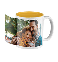 Photo mug yellow inside (panoramic)