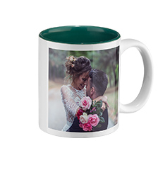 Photo mug green inside (classic)